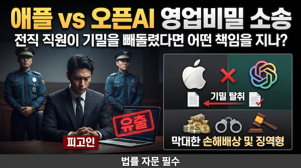 전직 직원 기밀 유출 애플 오픈AI 영업비밀 소송