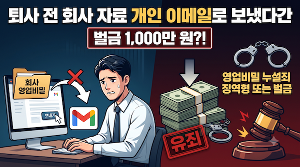 회사 자료 개인 이메일로 보낸게 죄