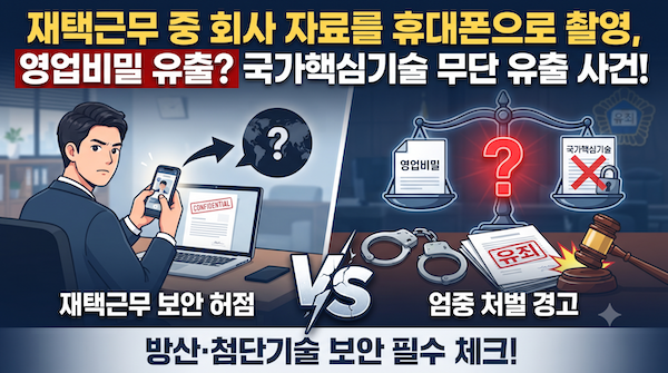 영업비밀 유출 분쟁-재택근무 중 휴대폰으로 촬영