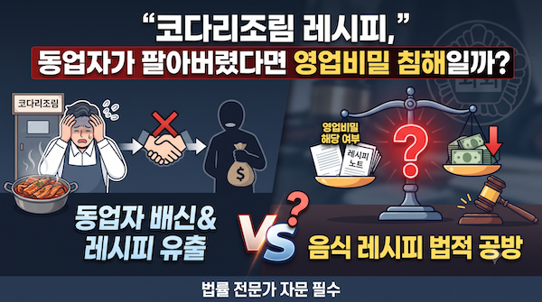 코다리조림 음식 레시피 영업비밀 분쟁-가처분
