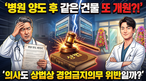 병원양도 후 동일 건물에 개원-경업금지 적용