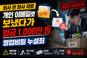 퇴사전 회사 자료 개인 이메일로 보냈다가 영업비밀 침해